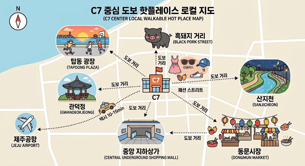 C7 local walkable hot-place map